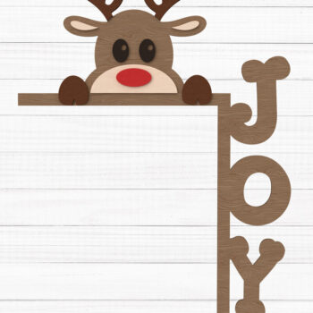 Intra απο ξύλο plywood 3mm-4mm πάχος – Reindeer Joy Door Corner - Δίασταση 20x20 cm INTRAFABR-107756092 - Image 1