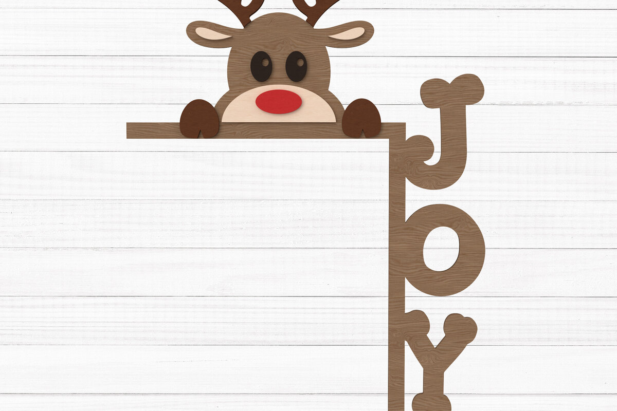 Intra απο ξύλο plywood 3mm-4mm πάχος – Reindeer Joy Door Corner - Δίασταση  20x20 cm INTRAFABR-107756092