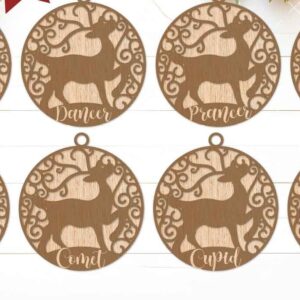 Intra απο ξύλο plywood 3mm-4mm πάχος – Διακοσμητικά κομμένα με λέιζερ τάρανδος Δίασταση 20x20 cm INTRAFABR-105612353