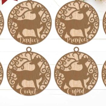 Intra απο ξύλο plywood 3mm-4mm πάχος – Διακοσμητικά κομμένα με λέιζερ τάρανδος Δίασταση 20x20 cm INTRAFABR-105612353 - Image 1