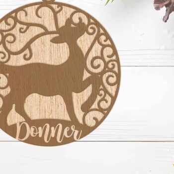 Intra απο ξύλο plywood 3mm-4mm πάχος – Διακοσμητικά κομμένα με λέιζερ τάρανδος Δίασταση 20x20 cm INTRAFABR-105612353 - Image 5