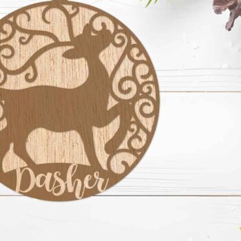 Intra απο ξύλο plywood 3mm-4mm πάχος – Διακοσμητικά κομμένα με λέιζερ τάρανδος Δίασταση 20x20 cm INTRAFABR-105612353 - Image 6