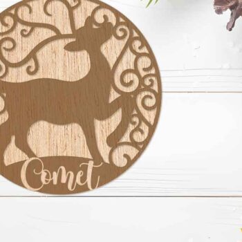 Intra απο ξύλο plywood 3mm-4mm πάχος – Διακοσμητικά κομμένα με λέιζερ τάρανδος Δίασταση 20x20 cm INTRAFABR-105612353 - Image 7