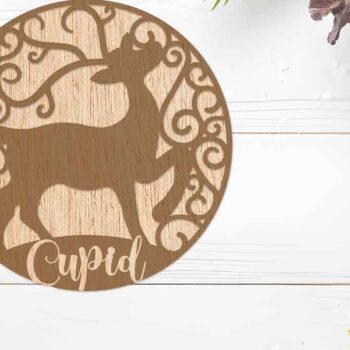 Intra απο ξύλο plywood 3mm-4mm πάχος – Διακοσμητικά κομμένα με λέιζερ τάρανδος Δίασταση 20x20 cm INTRAFABR-105612353 - Image 8