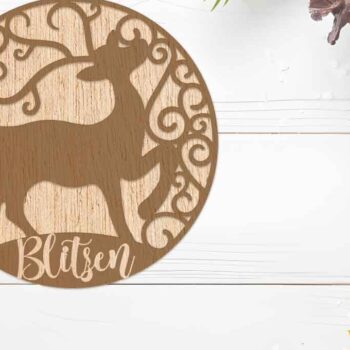 Intra απο ξύλο plywood 3mm-4mm πάχος – Διακοσμητικά κομμένα με λέιζερ τάρανδος Δίασταση 20x20 cm INTRAFABR-105612353 - Image 9