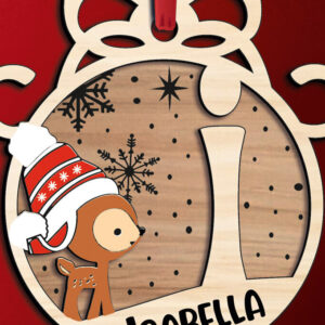 Intra απο ξύλο plywood 3mm-4mm πάχος – Reindeer Letter I Χριστουγεννιάτικο Στολίδι Δίασταση  20x20 cm INTRAFABR-109750809