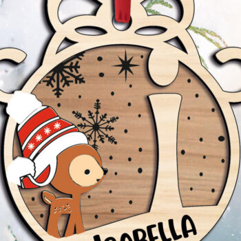 Intra απο ξύλο plywood 3mm-4mm πάχος – Reindeer Letter I Χριστουγεννιάτικο Στολίδι Δίασταση  20x20 cm INTRAFABR-109750809 - Image 2