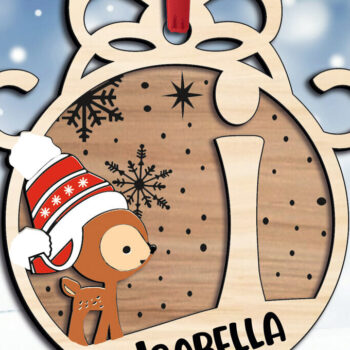 Intra απο ξύλο plywood 3mm-4mm πάχος – Reindeer Letter I Χριστουγεννιάτικο Στολίδι Δίασταση  20x20 cm INTRAFABR-109750809 - Image 3