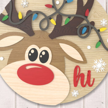 Intra απο ξύλο plywood 3mm-4mm πάχος – Reindeer Merry Christmas Sign Δίασταση  40x30 cm INTRAFABR-106435052 - Image 1