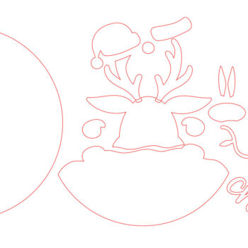 Intra απο ξύλο plywood 3mm-4mm πάχος – Reindeer Merry Christmas Δίασταση  20x20 cm INTRAFABR-106435060 - Image 2