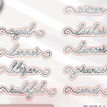 Intra απο ξύλο plywood 3mm-4mm πάχος – Ονόματα ταράνδων Δίασταση  20x20 cm INTRAFABR-72165606 - Image 3