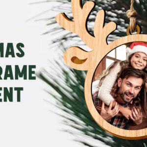 Intra απο ξύλο plywood 3mm-4mm πάχος – Στολίδι από τάρανδο. Χριστουγεννιάτικη κορνίζα Δίασταση  20x20 cm INTRAFABR-81909937