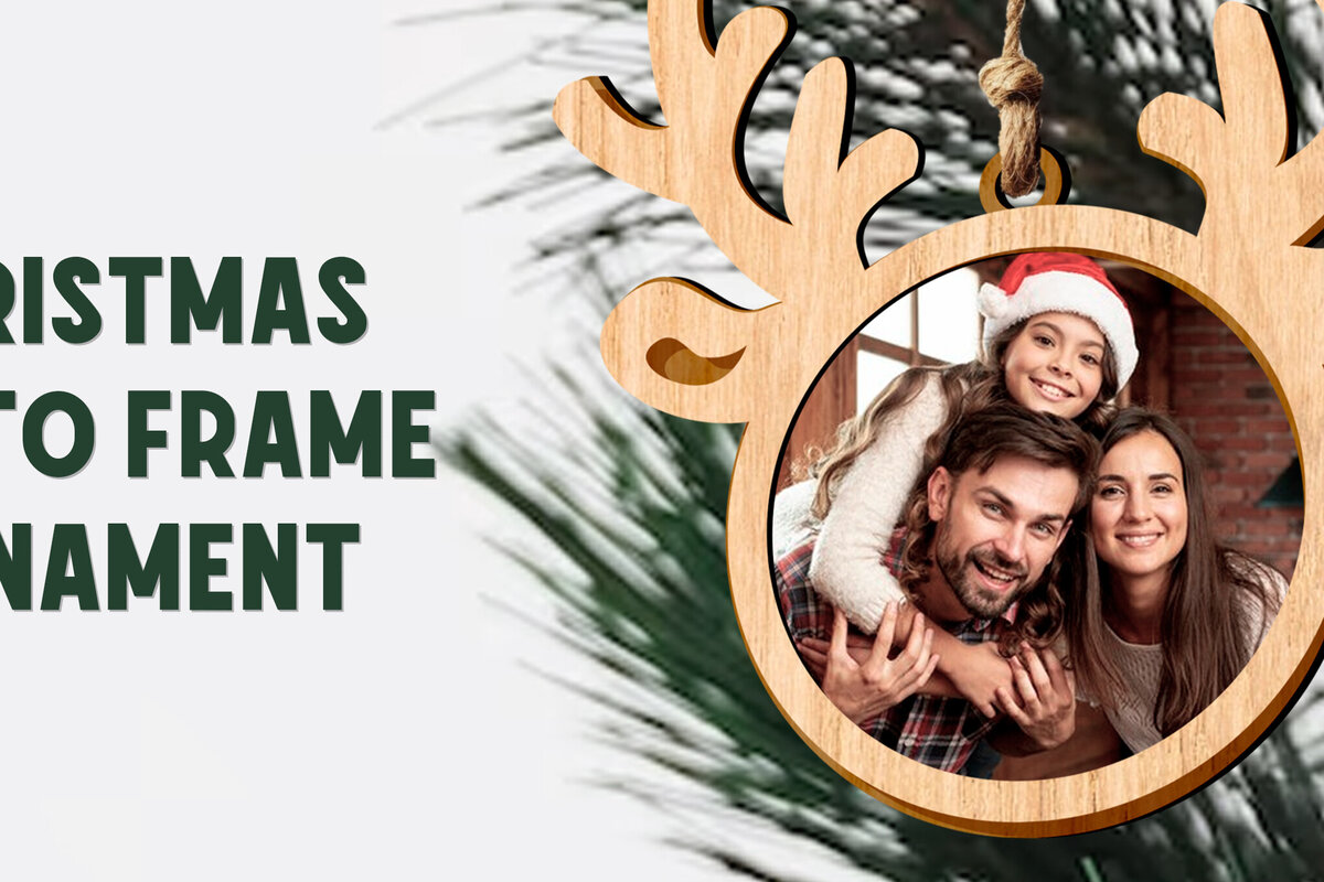 Intra απο ξύλο plywood 3mm-4mm πάχος – Στολίδι από τάρανδο. Χριστουγεννιάτικη κορνίζα Δίασταση  20x20 cm INTRAFABR-81909937