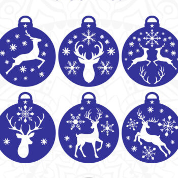 Intra απο ξύλο plywood 3mm-4mm πάχος – Reindeer Ornament,, Αρχεία κοπής με λέιζερ Δίασταση  20x20 cm INTRAFABR-10467672 - Image 1