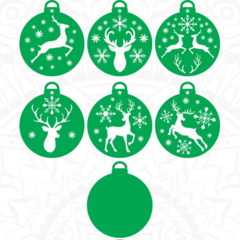 Intra απο ξύλο plywood 3mm-4mm πάχος – Reindeer Ornament,, Αρχεία κοπής με λέιζερ Δίασταση  20x20 cm INTRAFABR-10467672 - Image 2