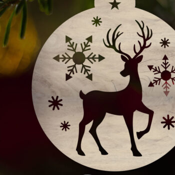 Intra απο ξύλο plywood 3mm-4mm πάχος – Reindeer Ornament,, Αρχεία κοπής με λέιζερ Δίασταση  20x20 cm INTRAFABR-10467672 - Image 3