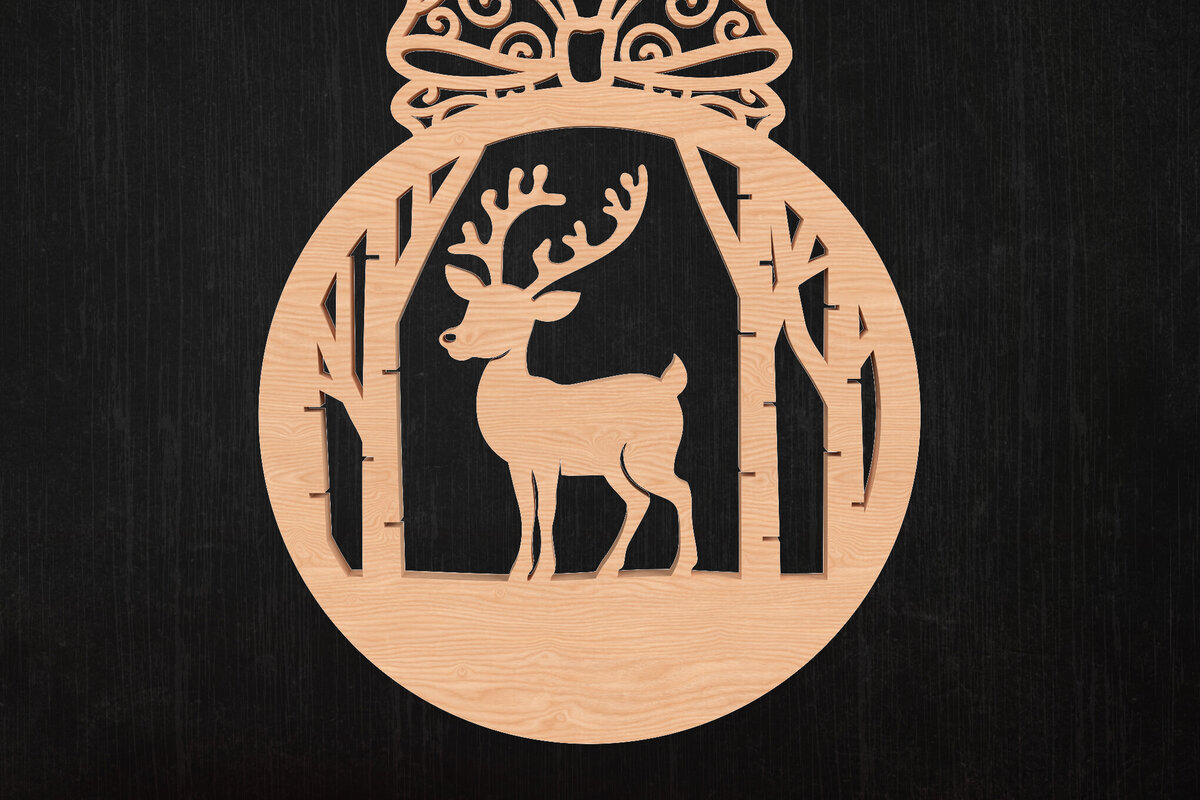 Intra απο ξύλο plywood 3mm-4mm πάχος – Στολίδι με τάρανδο Δίασταση  20x20 cm INTRAFABR-110388166