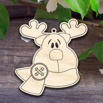 Intra απο ξύλο plywood 3mm-4mm πάχος – Reindeer Ornament V2 Δίασταση  20x20 cm INTRAFABR-38015796 - Image 1