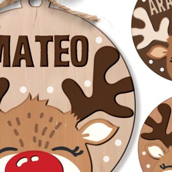 Intra απο ξύλο plywood 3mm-4mm πάχος – Αρχείο 3dOrnaments Reindeer Δίασταση  20x20 cm INTRAFABR-108682098 - Image 1
