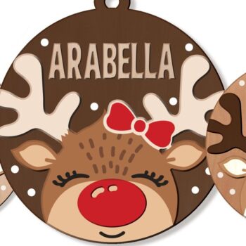 Intra απο ξύλο plywood 3mm-4mm πάχος – Αρχείο 3dOrnaments Reindeer Δίασταση  20x20 cm INTRAFABR-108682098 - Image 2