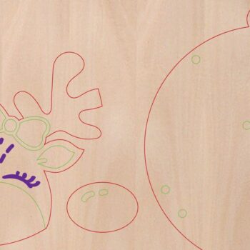 Intra απο ξύλο plywood 3mm-4mm πάχος – Αρχείο 3dOrnaments Reindeer Δίασταση  20x20 cm INTRAFABR-108682098 - Image 3