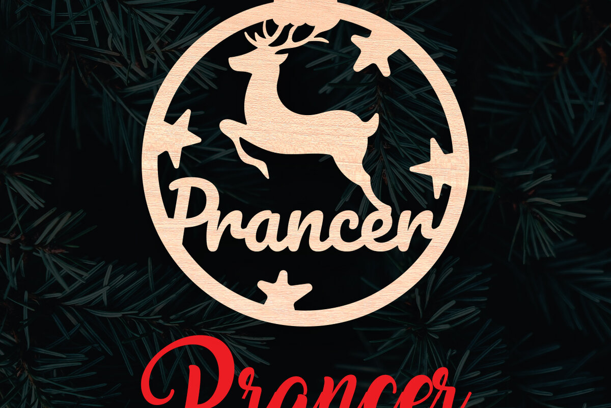 Intra απο ξύλο plywood 3mm-4mm πάχος – Χριστουγεννιάτικο στολίδι Reindeer Prancer Δίασταση  20x20 cm INTRAFABR-6096146