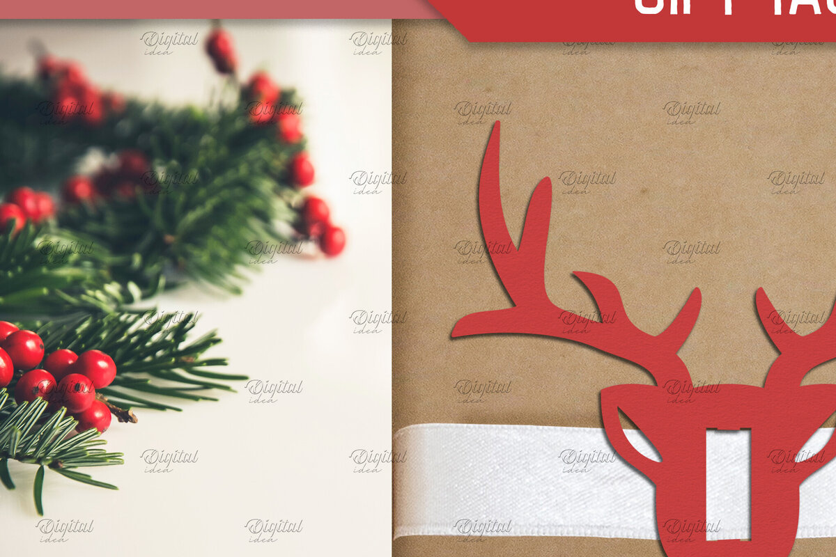 Intra απο ξύλο plywood 3mm-4mm πάχος – Τάρανδος. Χαρτί δώρου με κορδέλα Χριστουγέννων Δίασταση  20x20 cm INTRAFABR-83089108