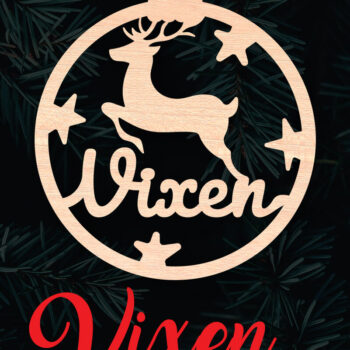 Intra απο ξύλο plywood 3mm-4mm πάχος – Χριστουγεννιάτικο στολίδι Reindeer Vixen Δίασταση  20x20 cm INTRAFABR-6096182 - Image 1