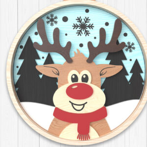 Intra απο ξύλο plywood 3mm-4mm πάχος – Χειμερινό στολίδι ΤΑΡΑΝΔΩΝ Κοπή λέιζερ Δίασταση 20x20 cm INTRAFABR-106511711