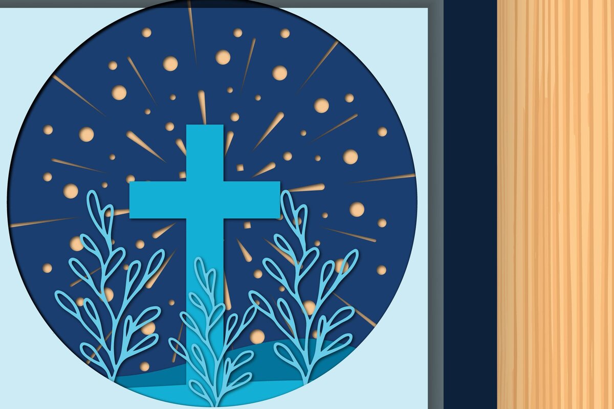 Intra απο ξύλο plywood 3mm-4mm πάχος – Θρησκευτικό διασταυρούμενο σκιερό κουτί με πολλαπλές πίστες Δίασταση  20x20 cm INTRAFABR-34915392