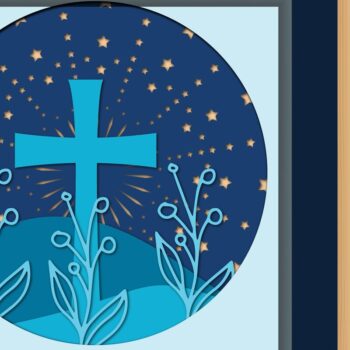 Intra απο ξύλο plywood 3mm-4mm πάχος – Θρησκευτικό διασταυρούμενο σκιερό κουτί με πολλαπλές πίστες Δίασταση  20x20 cm INTRAFABR-34915187 - Image 1