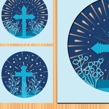 Intra απο ξύλο plywood 3mm-4mm πάχος – Πακέτο σκιάς θρησκευτικής διασταυρούμενης πίστης Δίασταση  20x20 cm INTRAFABR-34915516 - Image 1