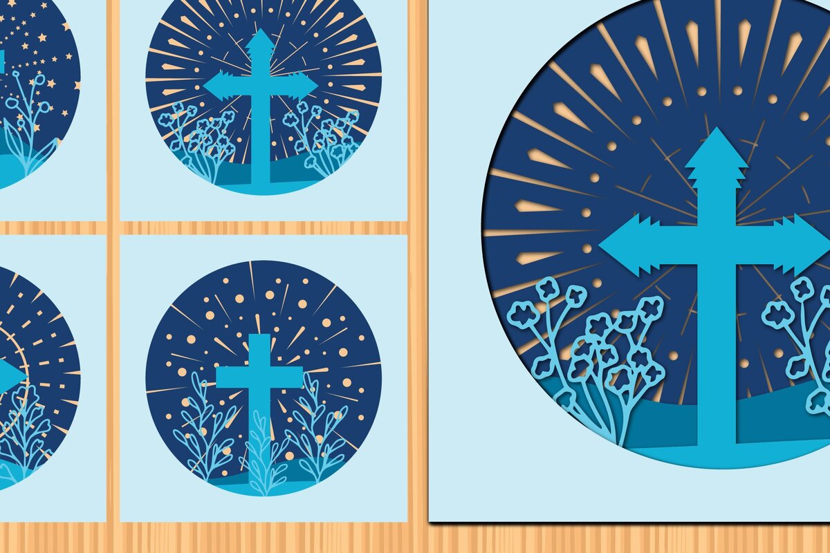 Intra απο ξύλο plywood 3mm-4mm πάχος – Πακέτο σκιάς θρησκευτικής διασταυρούμενης πίστης Δίασταση  20x20 cm INTRAFABR-34915516