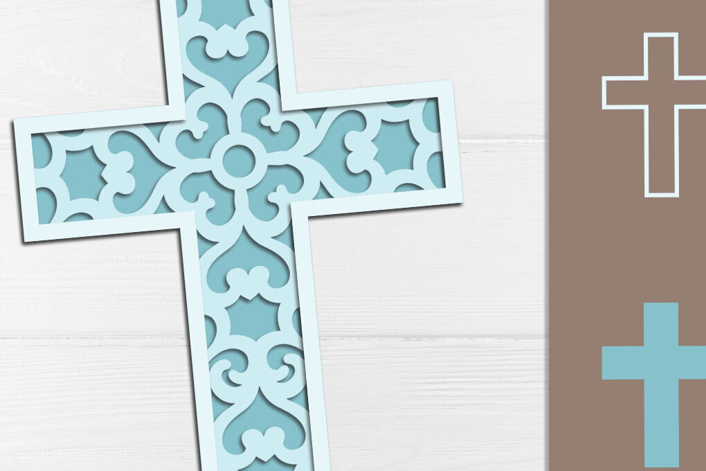 Intra απο ξύλο plywood 3mm-4mm πάχος – Θρησκευτικός Σταυρός Mandala Layered Δίασταση  20x20 cm INTRAFABR-118679346