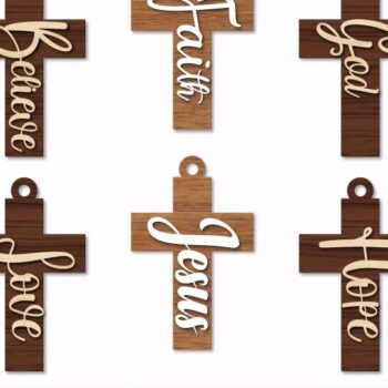 Intra απο ξύλο plywood 3mm-4mm πάχος –  θρησκευτικού σταυρού στολίδι PNG Δίασταση  20x20 cm INTRAFABR-113002522 - Image 1