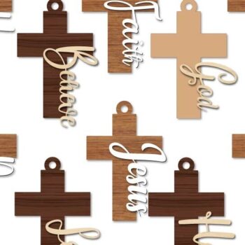 Intra απο ξύλο plywood 3mm-4mm πάχος –  θρησκευτικού σταυρού στολίδι PNG Δίασταση  20x20 cm INTRAFABR-113002522 - Image 2