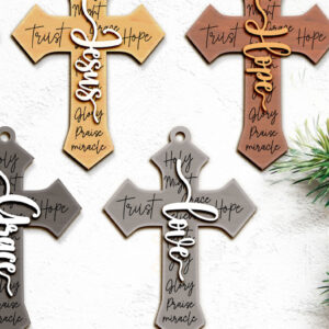 Intra απο ξύλο plywood 3mm-4mm πάχος –  θρησκευτικού σταυρού σκουλαρίκια στολίδι Δίασταση  5x5 cm INTRAFABR-102142677