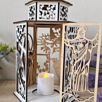 Intra απο ξύλο plywood 3mm-4mm πάχος – Θρησκευτικό Πασχαλινό Φανάρι | Ιησούς Δίασταση  20x20 cm INTRAFABR-118837123 - Image 3