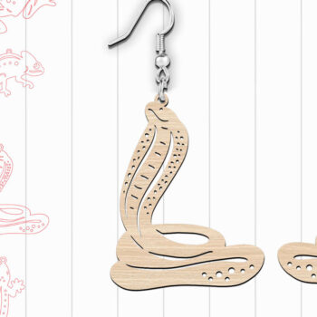 Intra απο ξύλο plywood 3mm-4mm πάχος – Σετ κοπής λέιζερ σκουλαρίκια ερπετών ζώων Δίασταση  5x5 cm INTRAFABR-120639306 - Image 2