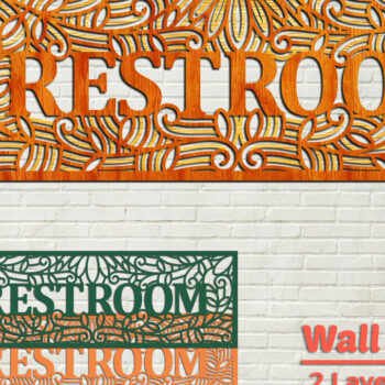 Intra απο ξύλο plywood 3mm-4mm πάχος – Επιτοίχια επιγραφή τουαλέτας - Δίασταση  20x20 cm INTRAFABR-102413216 - Image 1