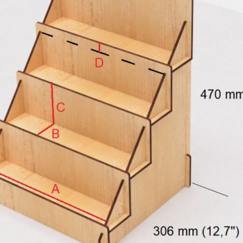 Intra απο ξύλο plywood 3mm-4mm πάχος – Βάση επίδειξης λιανικής πώλησης με λέιζερ Δίασταση  20x20 cm INTRAFABR-118682468 - Image 2