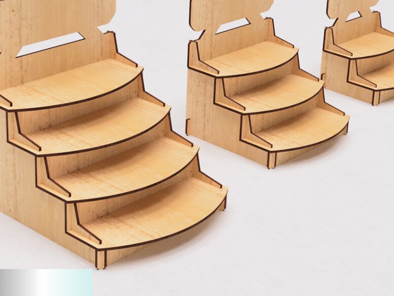 Intra απο ξύλο plywood 3mm-4mm πάχος – Βάση επίδειξης λιανικής πώλησης με λέιζερ Δίασταση  20x20 cm INTRAFABR-117941427