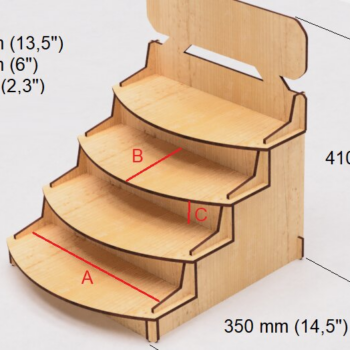 Intra απο ξύλο plywood 3mm-4mm πάχος – Βάση επίδειξης λιανικής πώλησης με λέιζερ Δίασταση 20x20 cm INTRAFABR-117941427 - Image 3