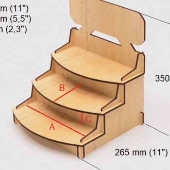 Intra απο ξύλο plywood 3mm-4mm πάχος – Βάση επίδειξης λιανικής πώλησης με λέιζερ Δίασταση 20x20 cm INTRAFABR-117941427 - Image 4