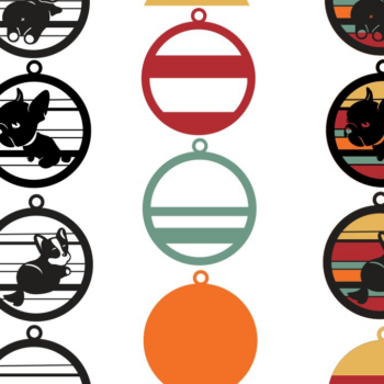 Intra απο ξύλο plywood 3mm-4mm πάχος – Ρετρό σκουλαρίκι σκυλιών Δίασταση  5x5 cm INTRAFABR-62776658 - Image 2