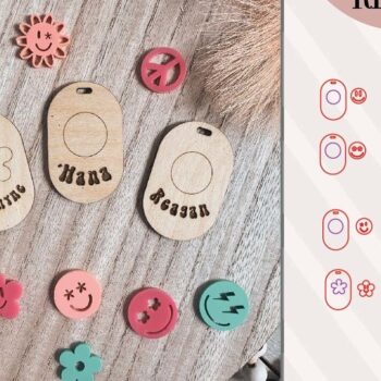 Intra απο ξύλο plywood 3mm-4mm πάχος – Ρετρό Smiley Μπρελόκ Δίασταση  5x5 cm INTRAFABR-74516536 - Image 4