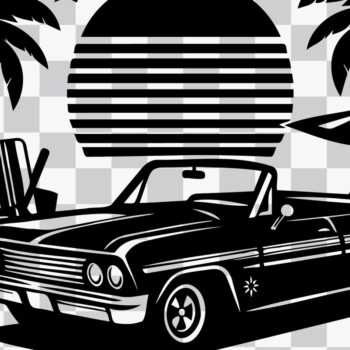 Intra απο ξύλο plywood 3mm-4mm πάχος – Retro Summer Beach Classic Car-v1 Δίασταση  20x20 cm INTRAFABR-117281120 - Image 2