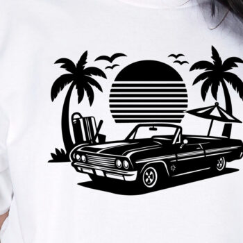 Intra απο ξύλο plywood 3mm-4mm πάχος – Retro Summer Beach Classic Car-v1 Δίασταση  20x20 cm INTRAFABR-117281120 - Image 3