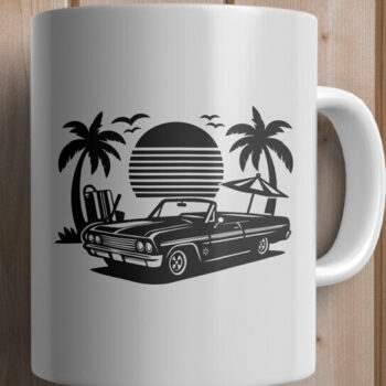 Intra απο ξύλο plywood 3mm-4mm πάχος – Retro Summer Beach Classic Car-v1 Δίασταση  20x20 cm INTRAFABR-117281120 - Image 5