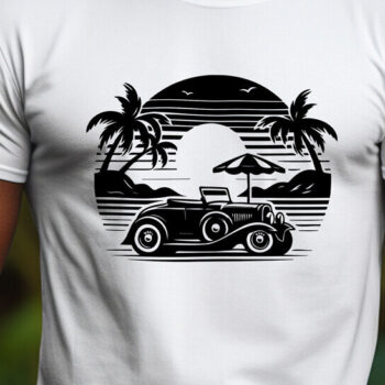 Intra απο ξύλο plywood 3mm-4mm πάχος – Ρετρό Summer Beach Classic Car-v3 Δίασταση 20x20 cm INTRAFABR-117306704 - Image 3